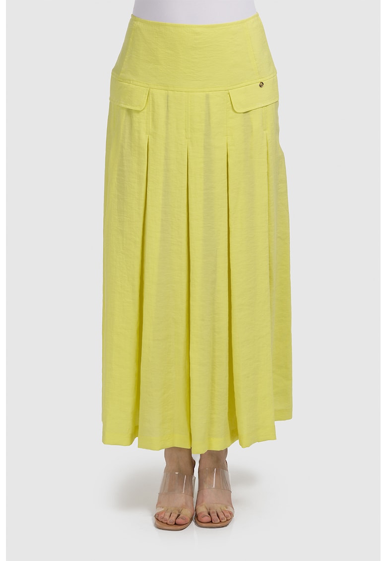 Fusta lunga din amestec de lyocell cu pliuri Fusta lunga din amestec de lyocell cu pliuri