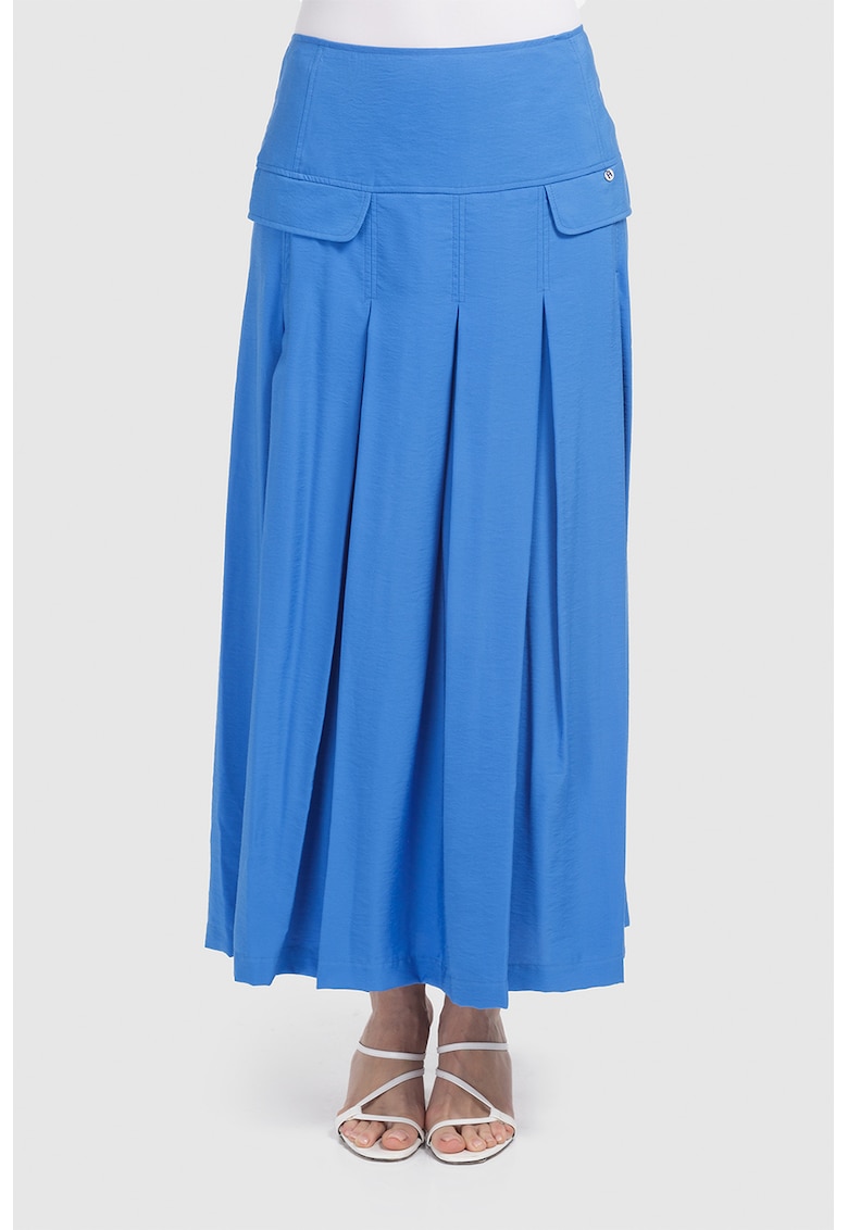 Fusta lunga din amestec de lyocell cu pliuri