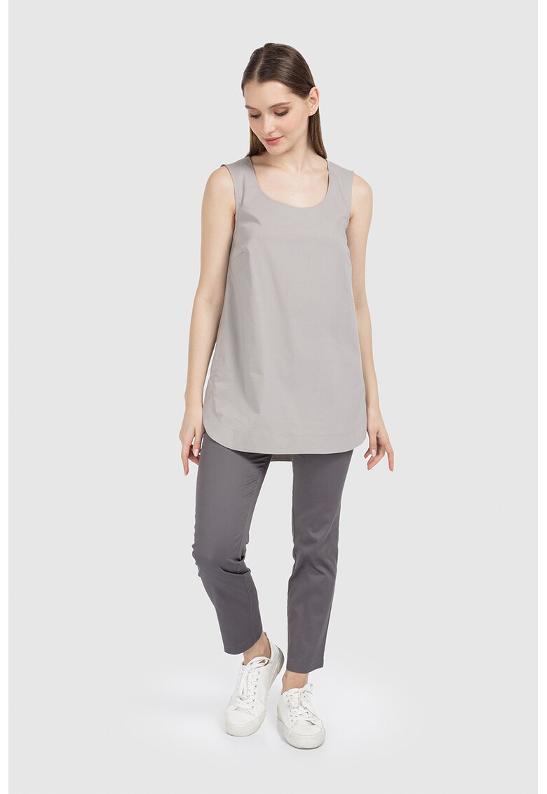 Top lejer cu decolteu rotund - Gri