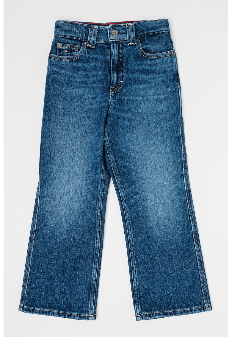 Blugi bootcut cu aspect decolorat