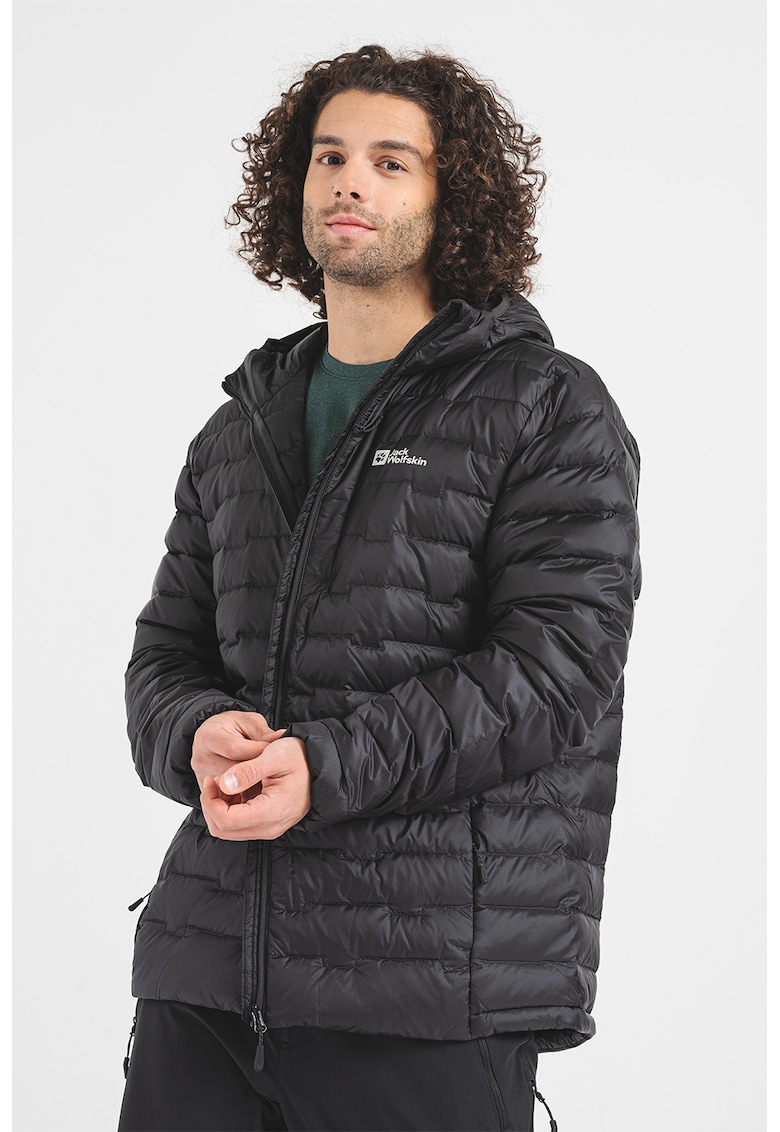 Jack Wolfskin Geaca cu fermoar si logo - Negru