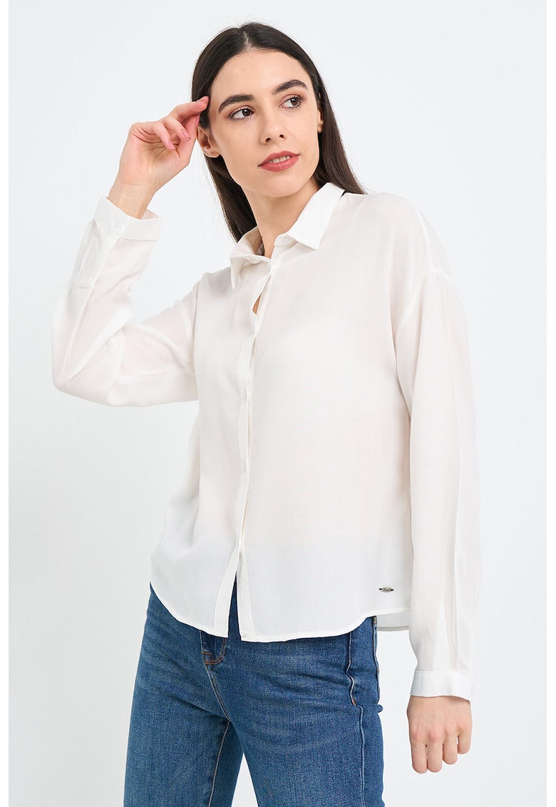 Camasa vaporoasa cu model uni