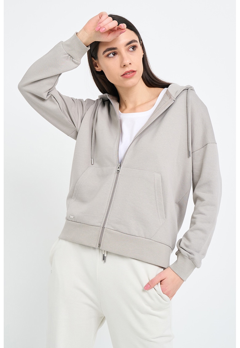 Hanorac din amestec de bumbac cu maneci cazute