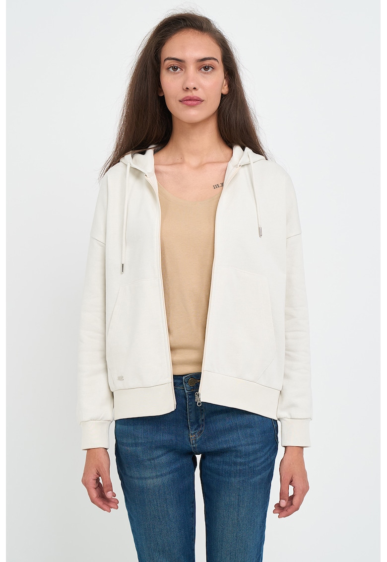 Hanorac din amestec de bumbac cu maneci cazute