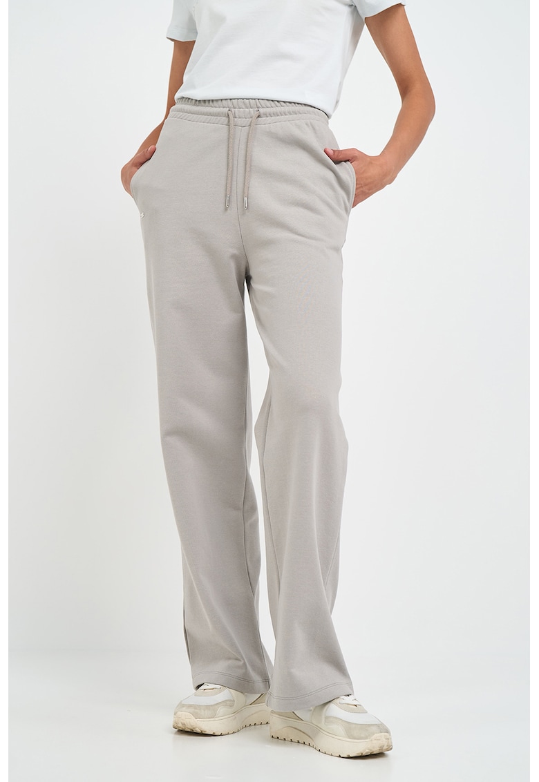 Pantaloni de trening din amestec de bumbac cu croiala ampla si talie ajustabila