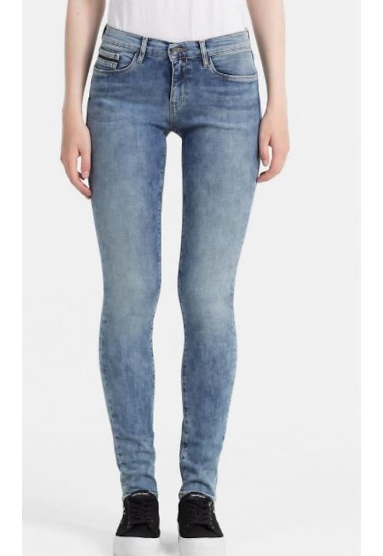 Blugi dama Mid Rise Skinny - bumbac/elastan - albastru