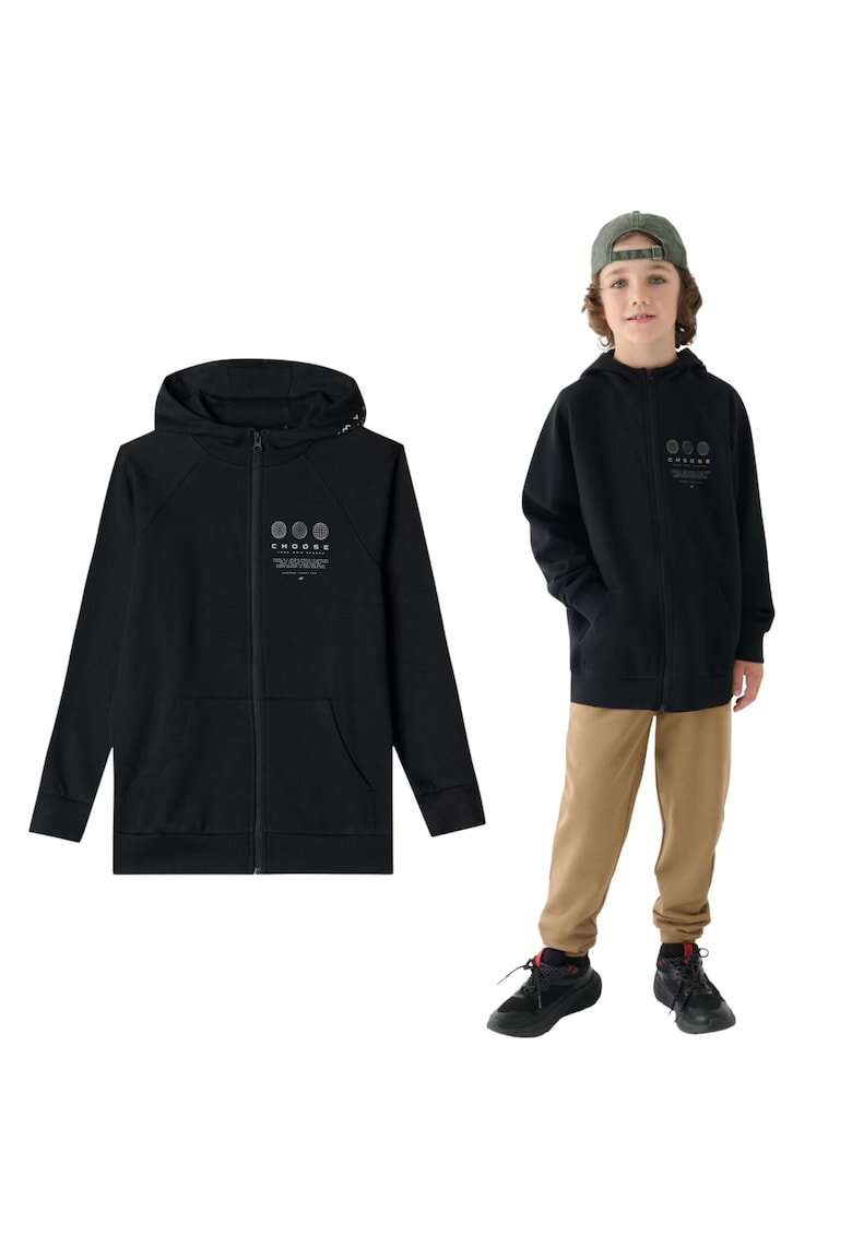 Hanorac sport copii negru - Bumbac