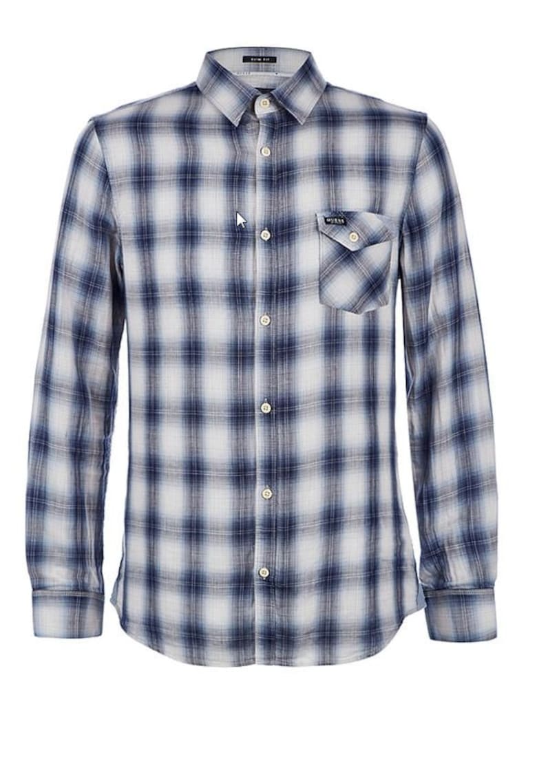 Camasa slim fit in carouri - Gri/Albastru
