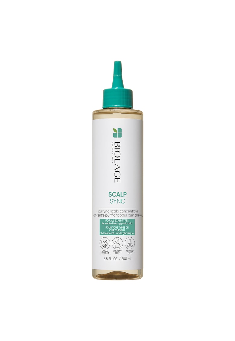 Tratament pre-sampon Scalp Sync Purifying Scalp Concentrate cu acid glicolic si extract de ceai fermentat - exfoliaza si curata toate tipurile de scalp - 200ml