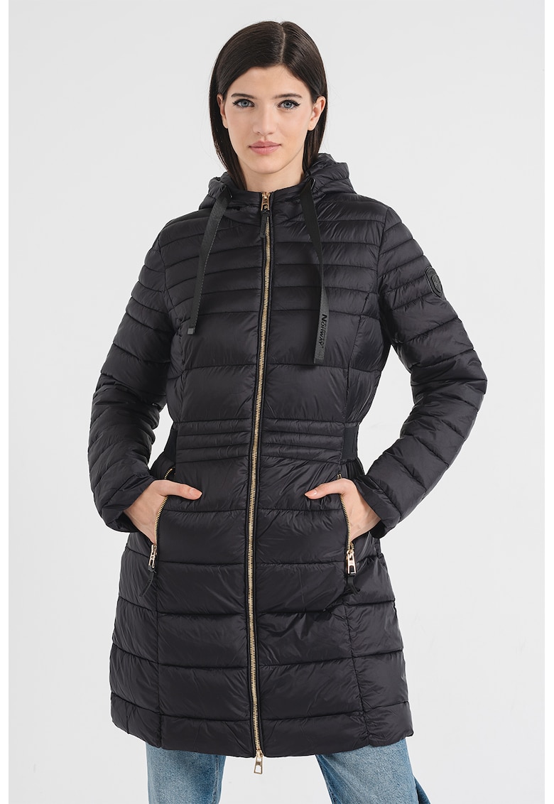 Geaca lunga cu buzunare cu fermoar Beya