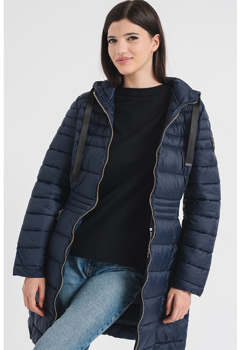 Geaca lunga cu buzunare cu fermoar Beya