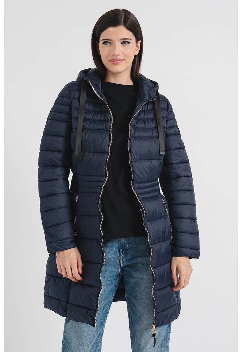 Geaca lunga cu buzunare cu fermoar Beya