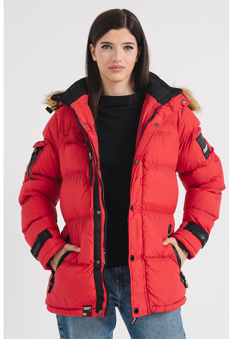 Geaca cu gluga detasabila si vatelina Bonapart - Rosu