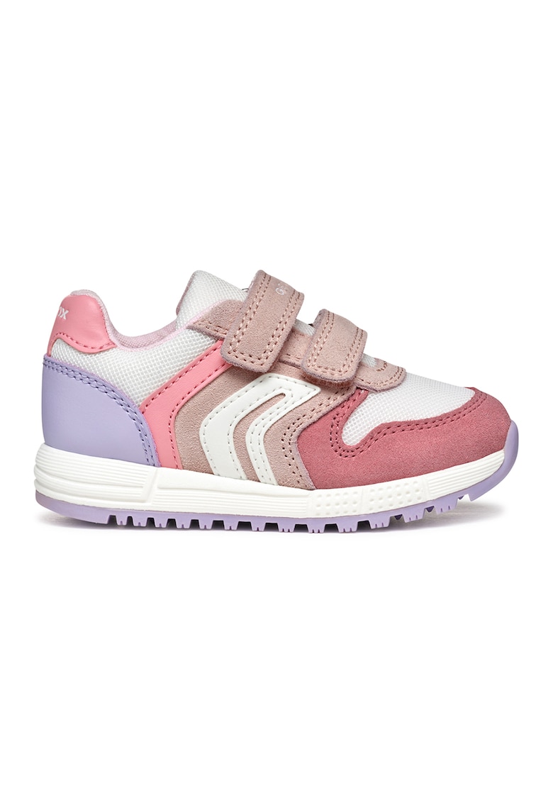 Pantofi sport cu velcro si detalii din piele intoarsa