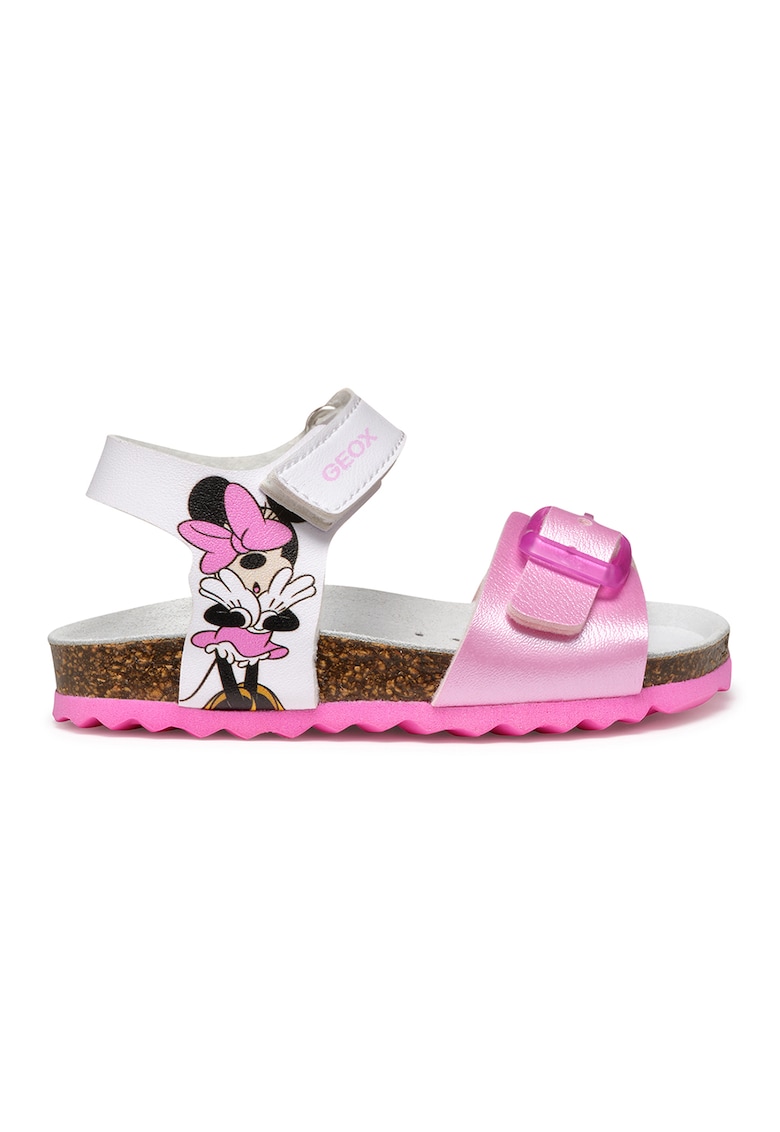Sandale cu velcro si model Minnie Mouse