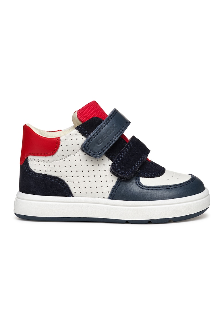 Pantofi sport mid-cut din piele cu velcro