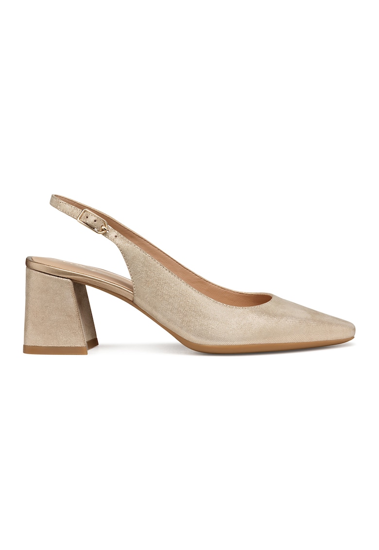 Pantofi slingback de piele intoarsa cu toc
