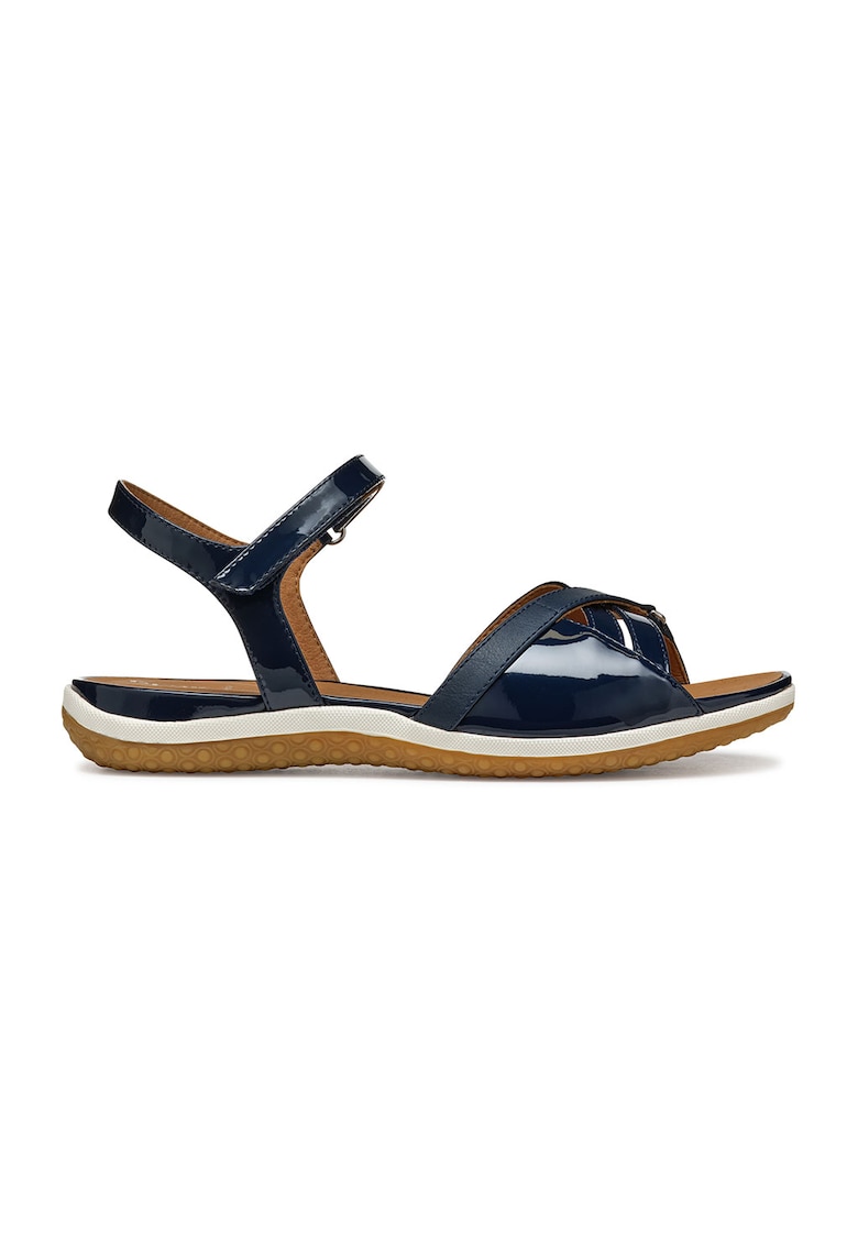 Sandale din piele ecologica cu inchidere velcro - Bleumarin