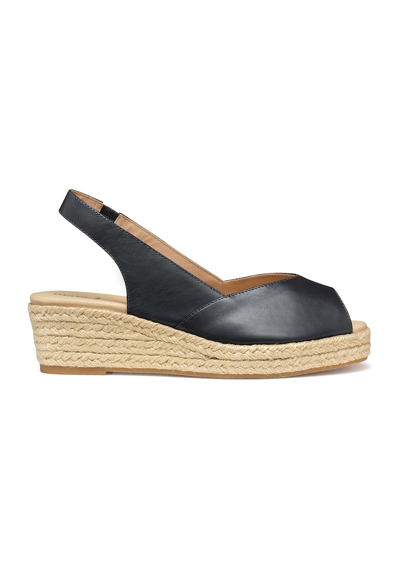 Sandale wedge de piele