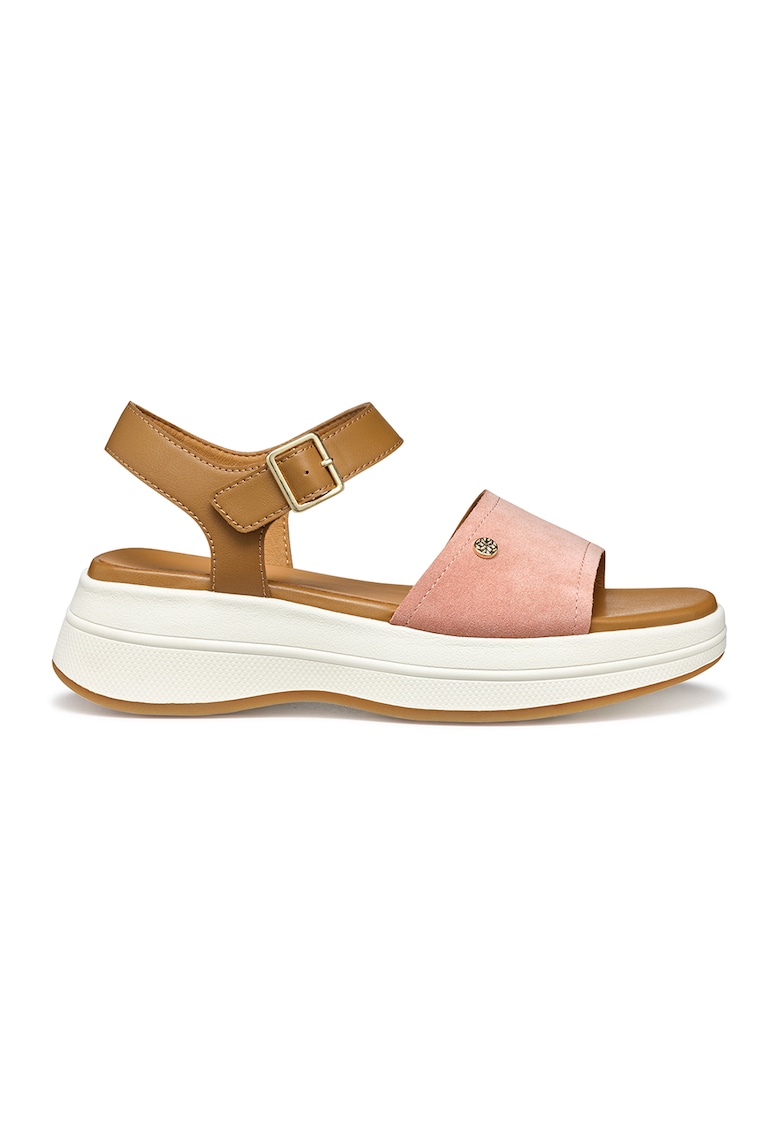 Sandale wedge de piele si piele ecologica