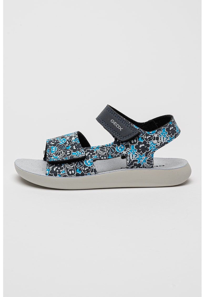 Sandale de piele ecologica cu velcro - Albastru ultramarin/Albastru