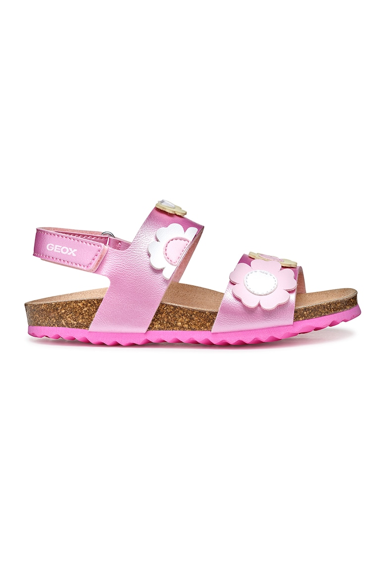 Sandale cu velcro si imprimeu floral