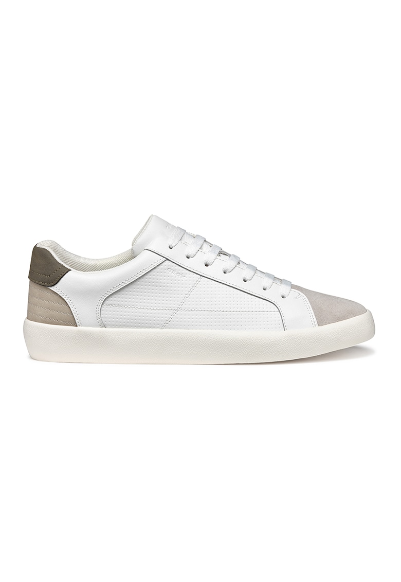 Pantofi sport de piele cu garnituri de piele intoarsa - Maro nisip/Maro taupe deschis/Alb murdar