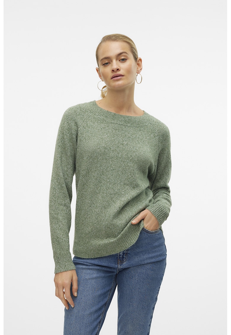 Pulover cu maneci raglan Doffy - Verde feriga