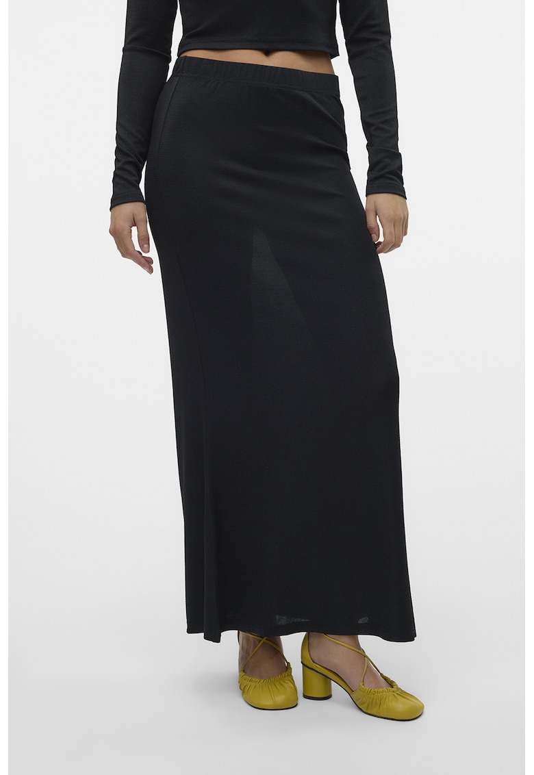 Fusta maxi transparenta din lurex