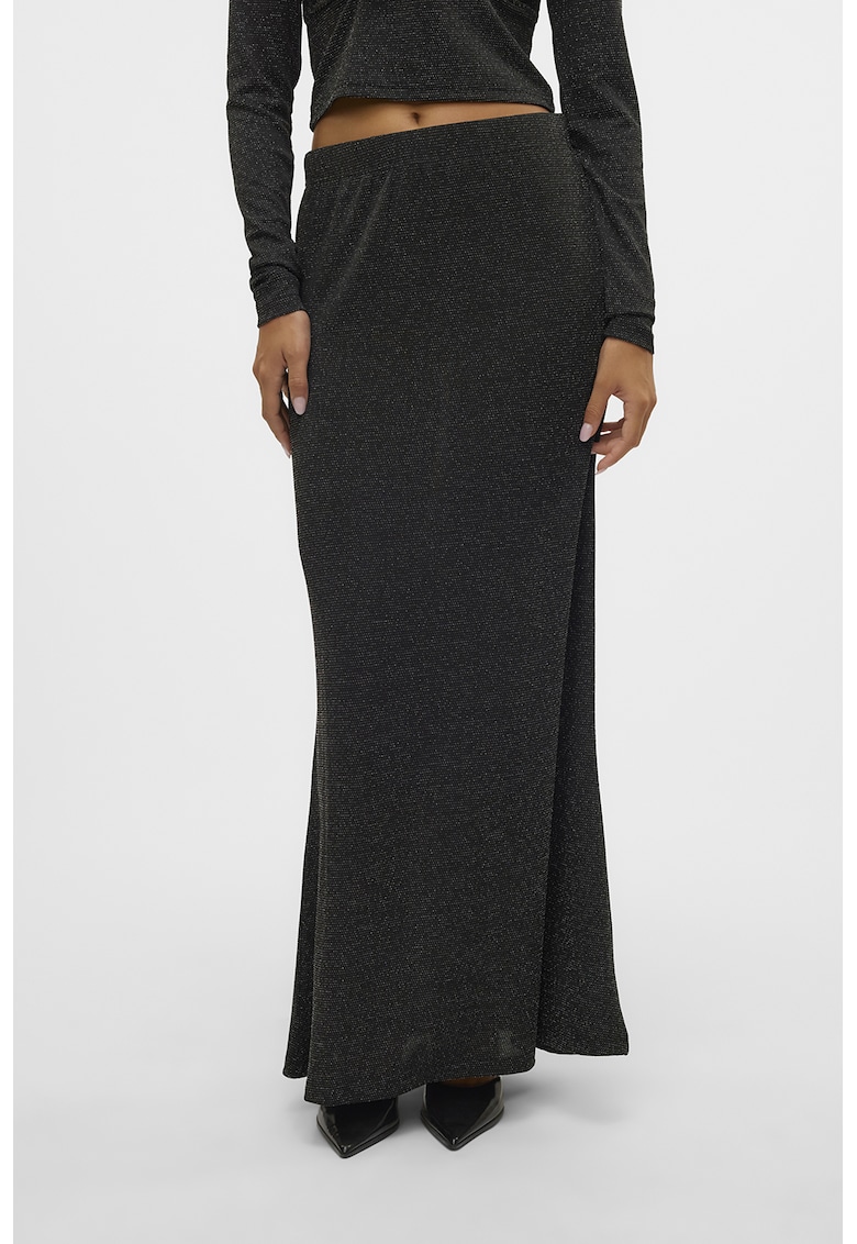 Fusta maxi transparenta din lurex