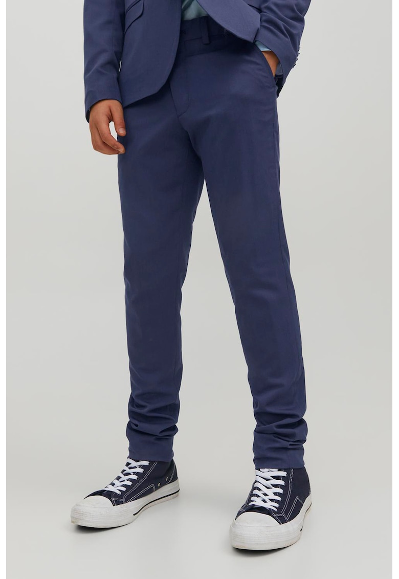 Pantaloni eleganti cu talie medie - Bleumarin