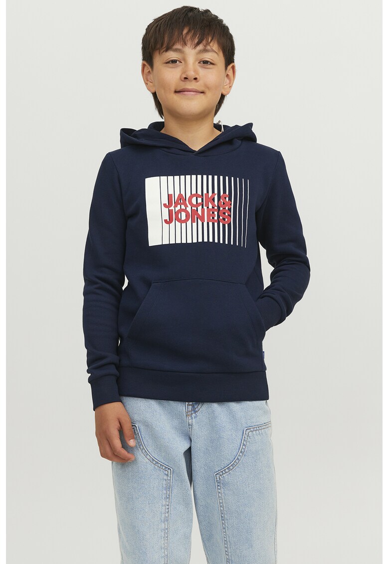 Hanorac cu imprimeu logo - Rosu/Alb/Bleumarin