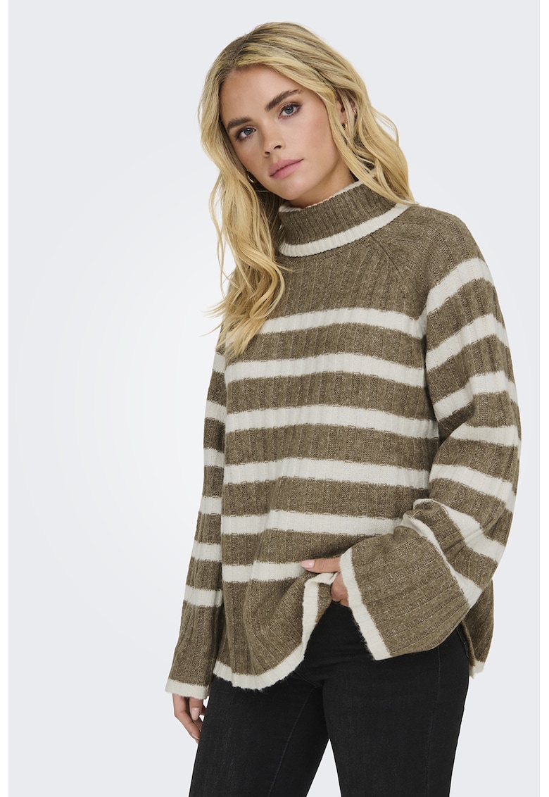 Pulover lejer cu model in dungi Miley