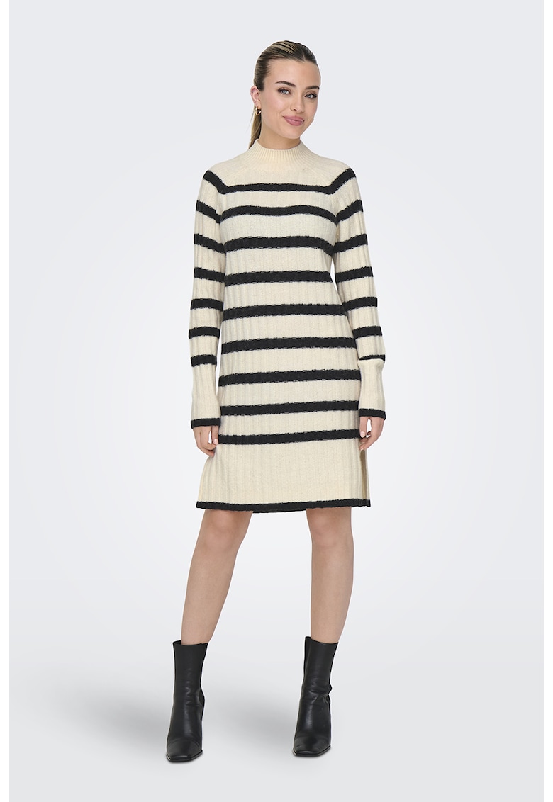 Rochie-pulover cu model in dungi si maneci raglan Miley