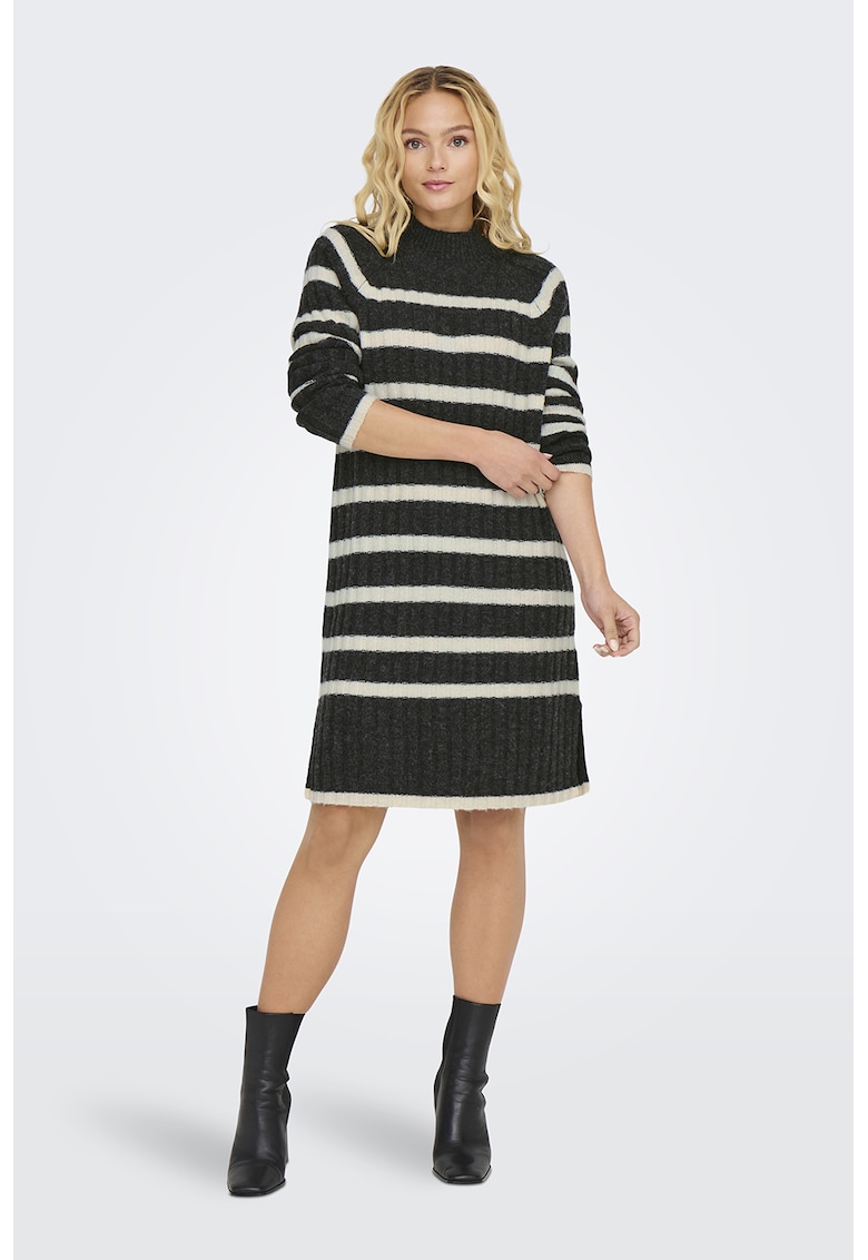 Rochie-pulover cu model in dungi si maneci raglan Miley