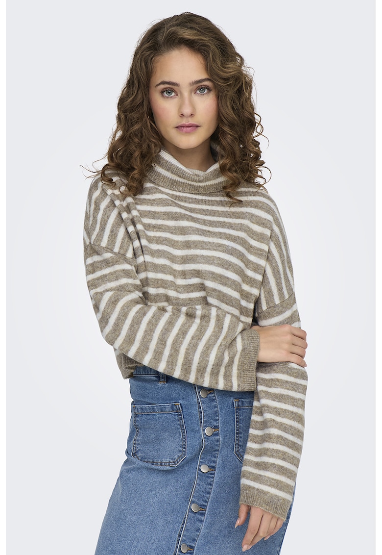 Pulover cu maneci cazute si model in dungi Talio