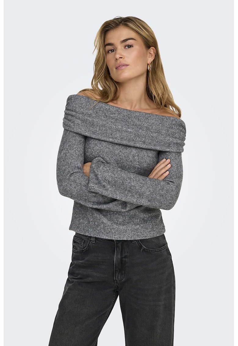 Pulover uni cu decolteu pe umeri