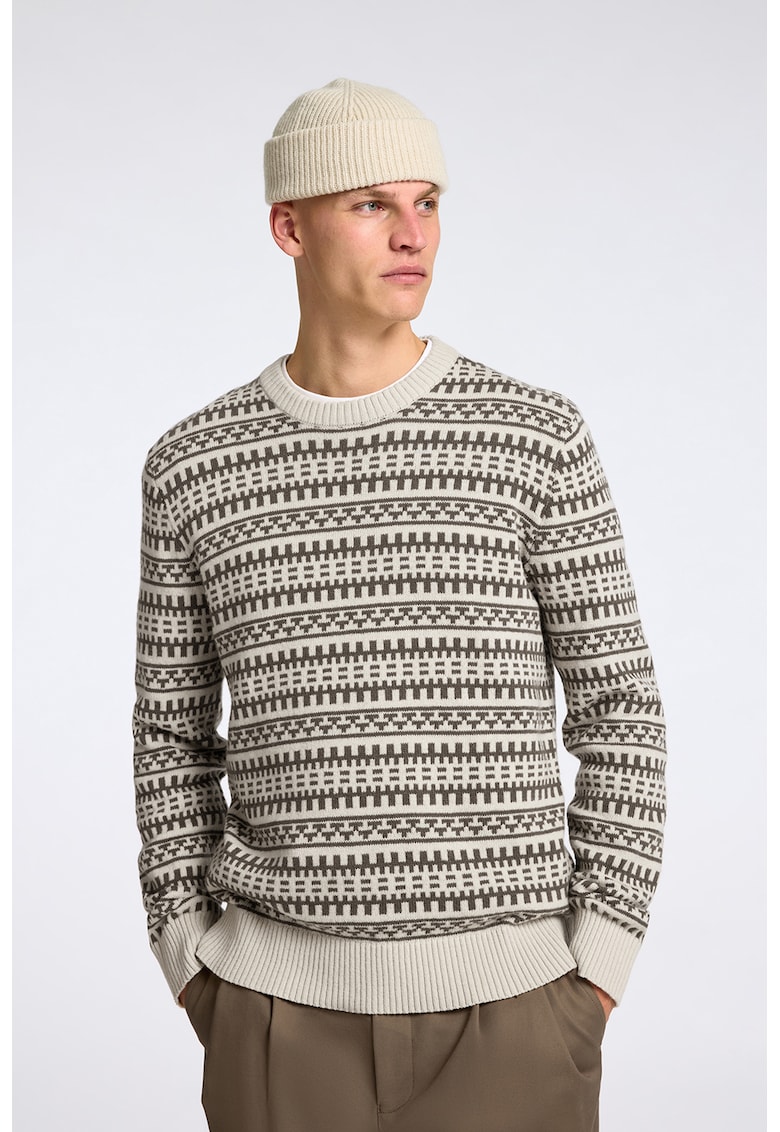 Pulover din amestec de lana cu model
