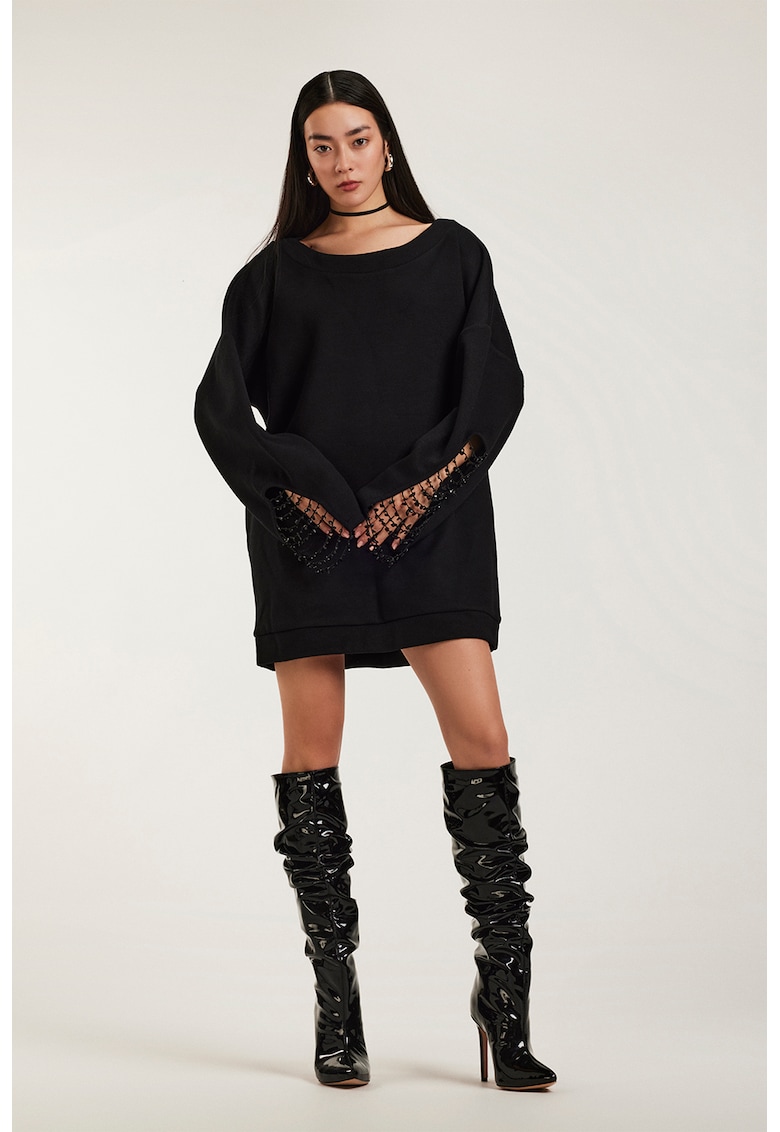 Rochie sport scurta cu aplicatii din strasuri Rosario