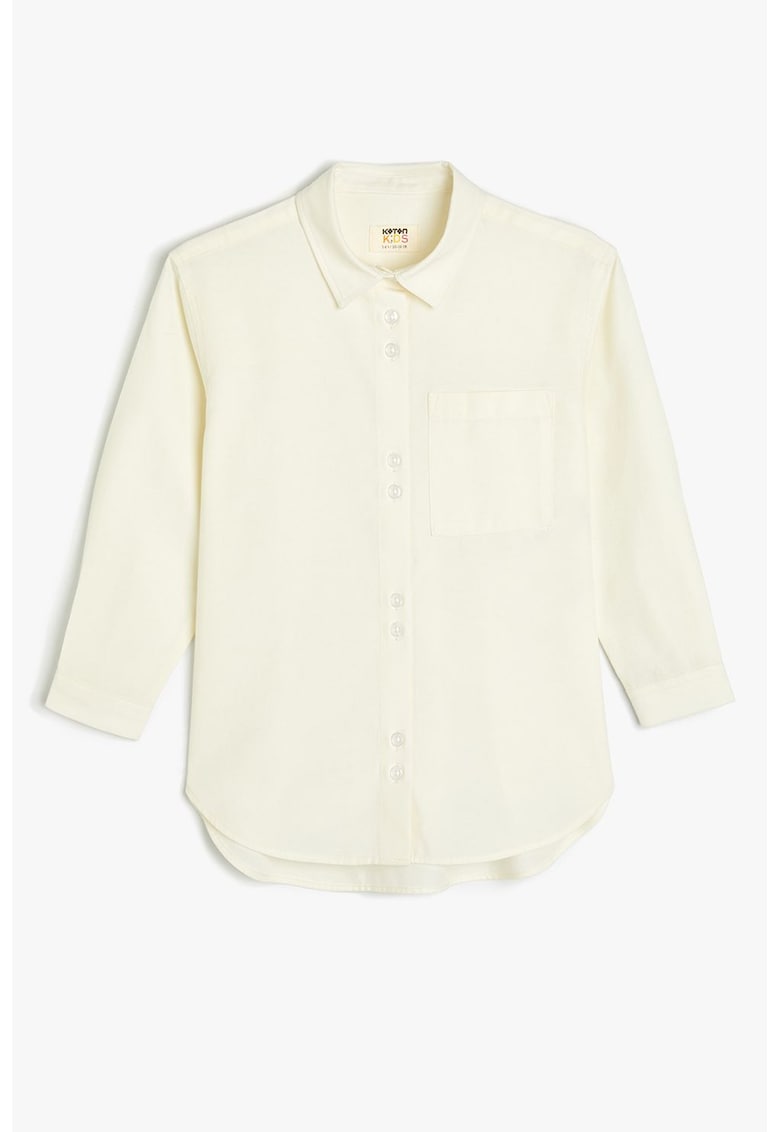 Camasa din amestec de bumbac cu buzunar aplicat