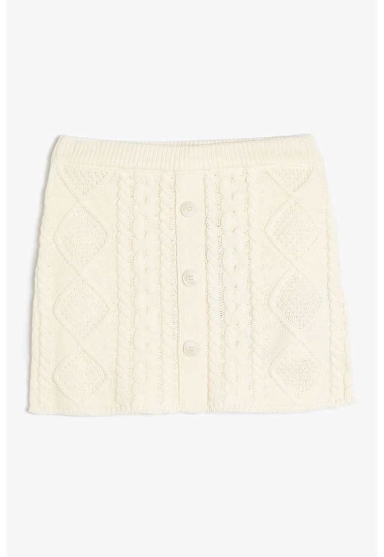 Fusta tricotata cu nasturi