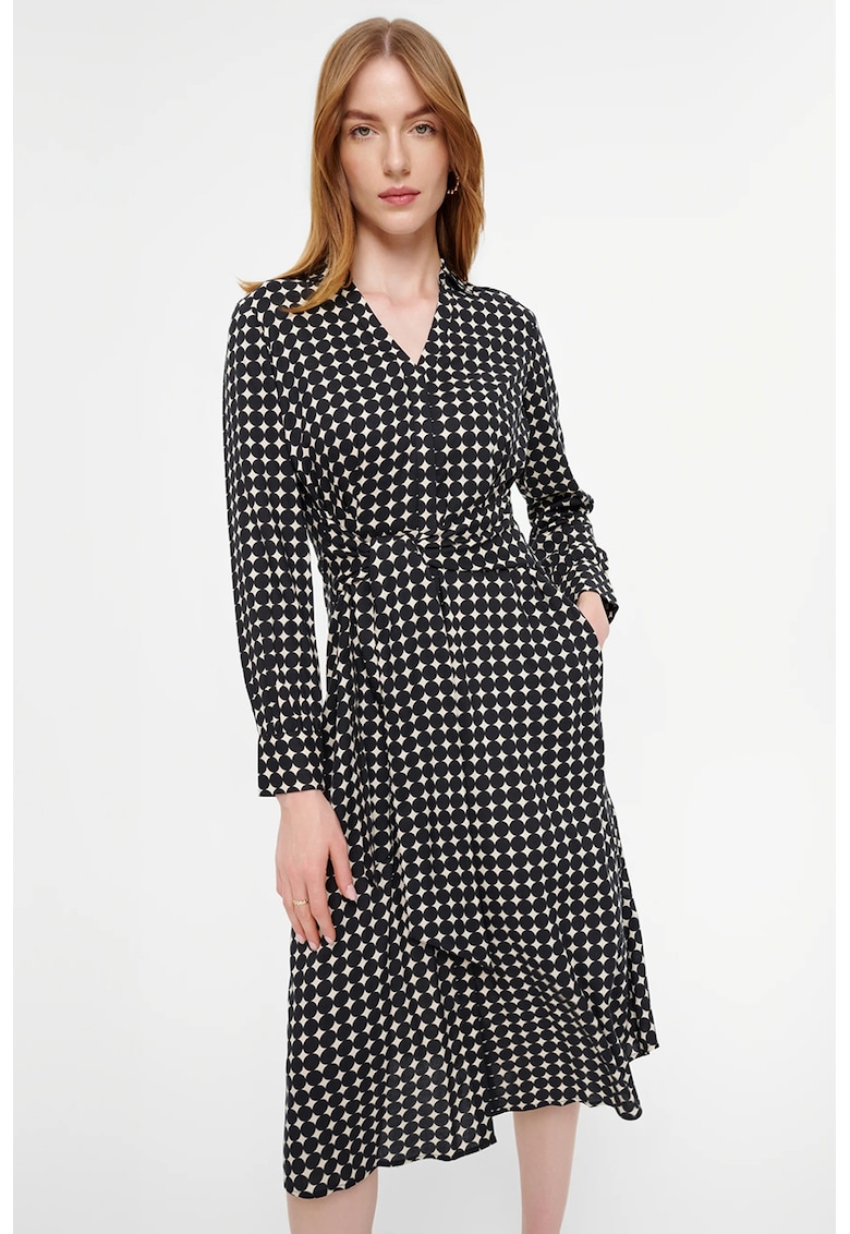 Rochie midi cu model geometric