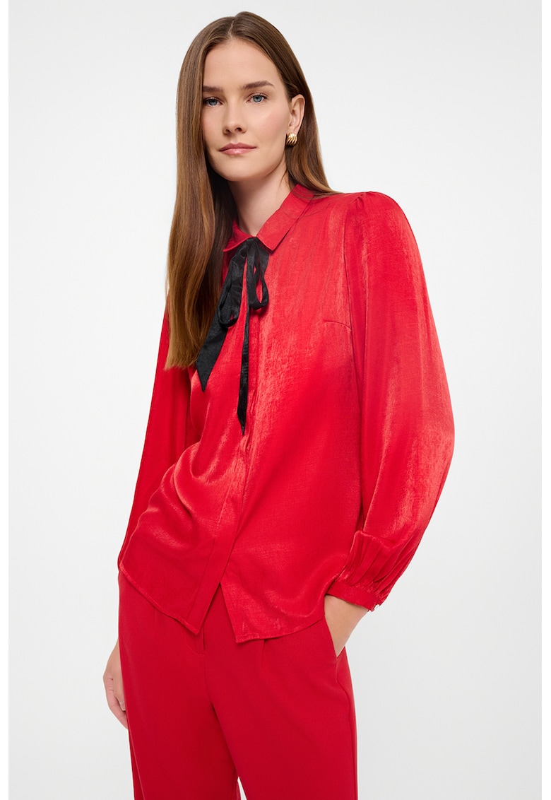 Bluza cu funda din panglici