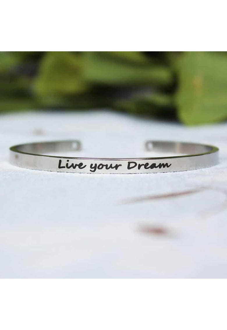 Bratara ajustabila - argintie - gravata Live your dream P5 -