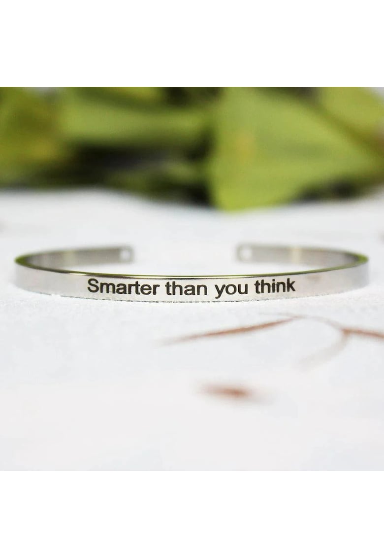 Bratara argintie - ajustabila - gravata Smarter than you think P2 -