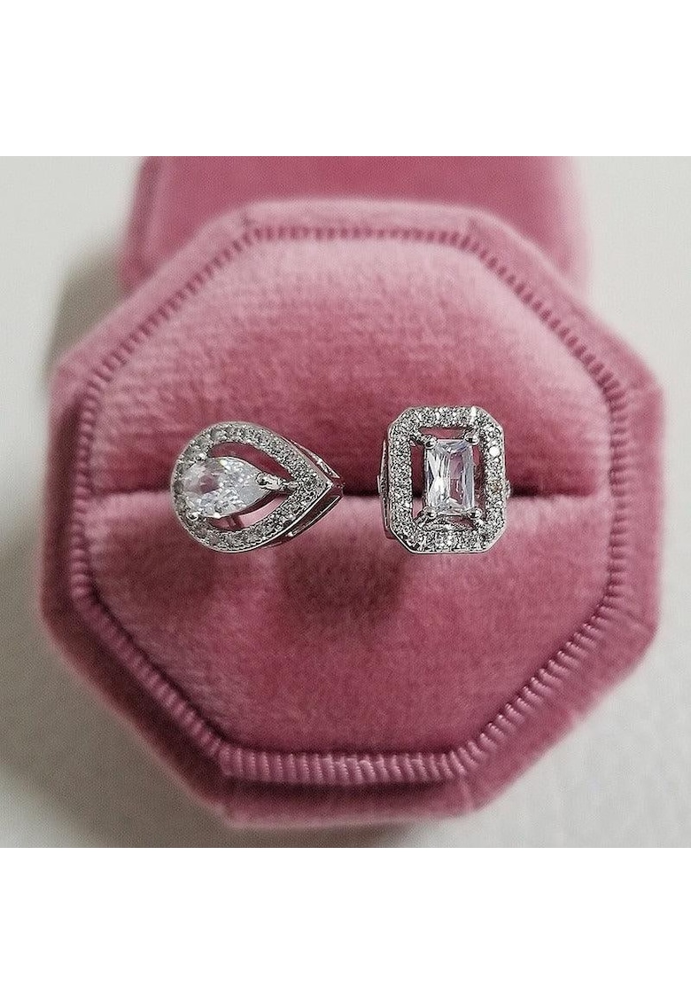 Inel argintiu - reglabil - cu pietre din zirconiu - Lothar C4 -