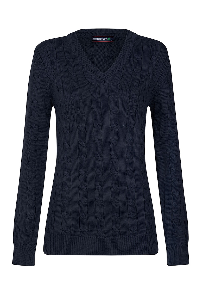 Pulover cu decolteu in V si model torsade
