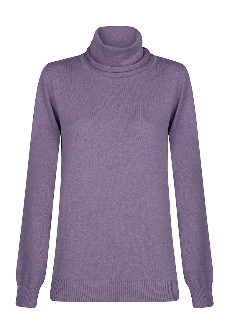 Pulover din bumbac cu guler inalt