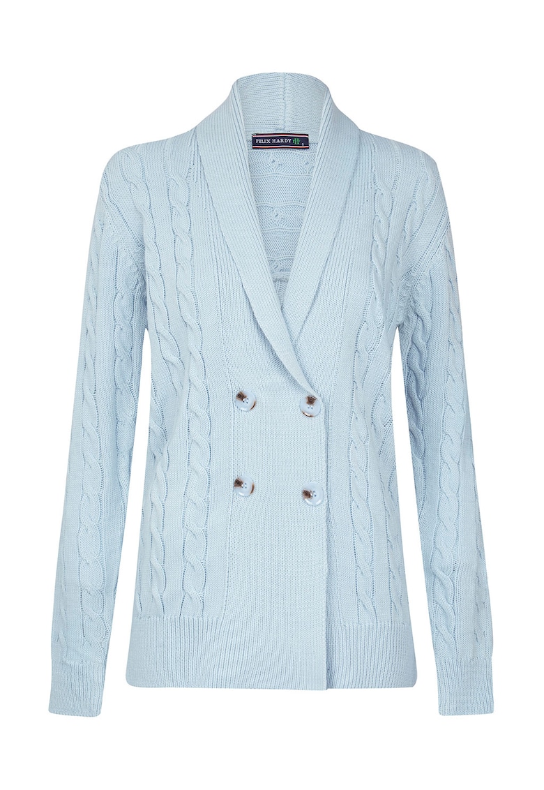 Cardigan din amestec de bumbac cu model torsade