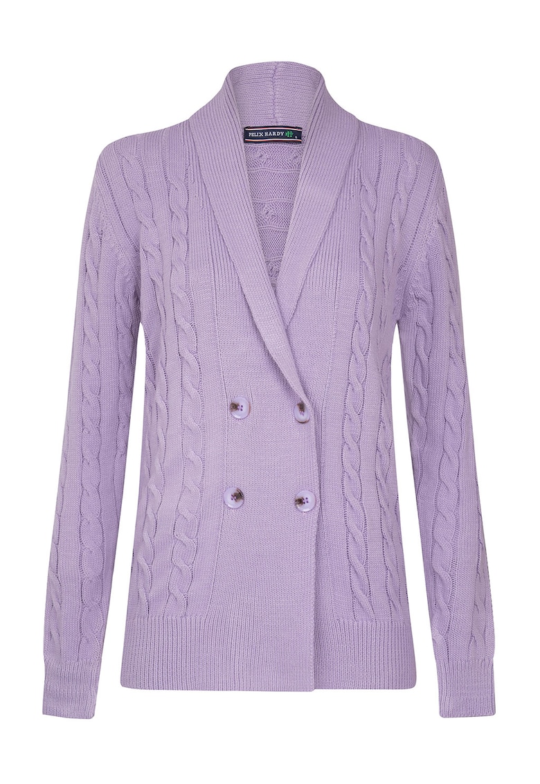 Cardigan din amestec de bumbac cu model torsade